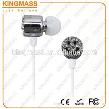 Acrylic stone beaded Smily face earphone 2016